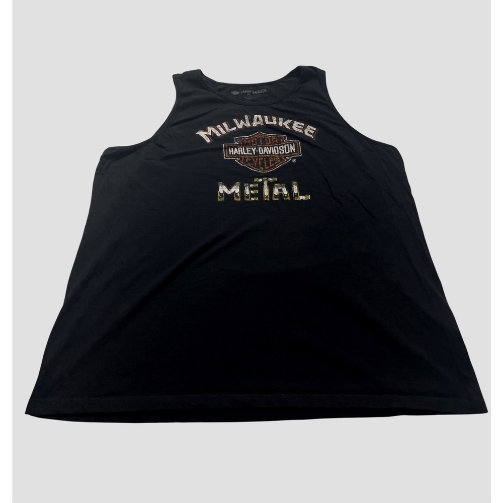 Harley Davidson Milwaukee Metal Graphic Tank Top Black Mens Slim‎ XL Sleeveless